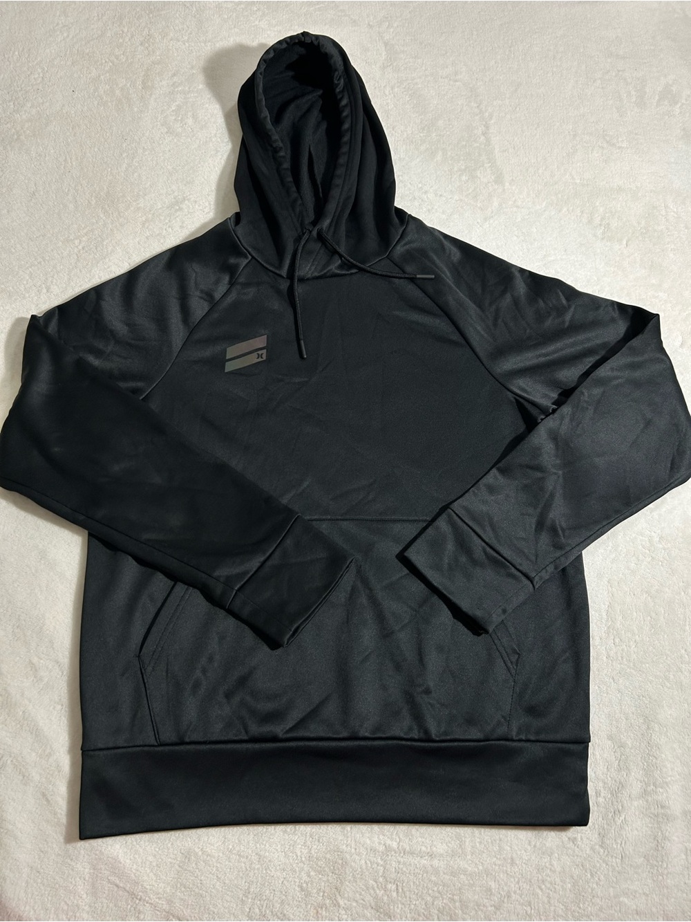 Hurley Hoodie Small Black Fleece Lined Pullover Performance Athletic Men's